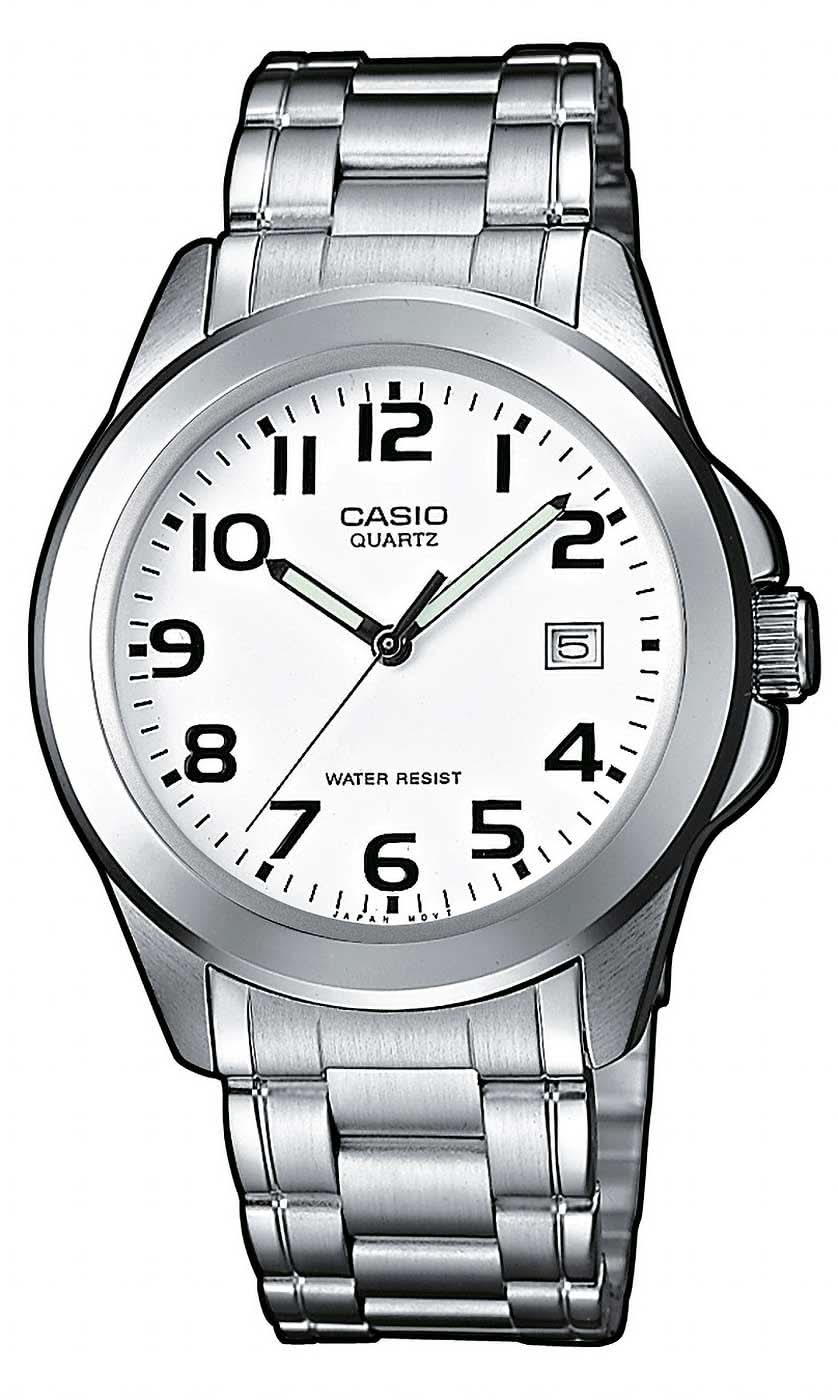 Reloj de hombre con correa de acero inoxidable, esfera plateada, pantalla analógica y ventana de fecha