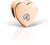 Charm de acero inoxidable en forma de corazón con baño de oro rosa y piedra redonda