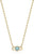 Collar dorado con colgante ovalado y piedra turquesa