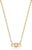 Collar con colgante: cadena de eslabones dorados y piedra en forma de gota rosa