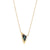 Collar dorado con colgante triangular y piedra de abulón, cadena fina