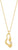 Collar dorado con colgante de gota de onda retorcida y pequeña gema