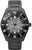 Reloj de buceo de titanio oscuro con esfera negra, marcadores luminosos y bisel estriado