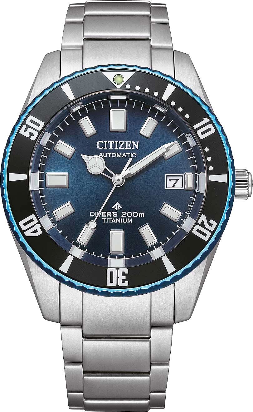 Citizen Promaster Marine - Reloj para hombre con esfera azul, bisel de buceo y correa de acero