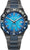 Reloj automático para hombre con esfera azul, bisel GMT y brazalete de metal