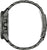 Vista lateral de un reloj de pulsera oscuro para hombre con eslabones de metal y pulsador