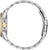 Vista lateral de reloj de pulsera para hombre: caja redonda de acero inoxidable plateado con corona y brazalete de eslabones