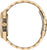 Pulsera de hombre con brazalete de acero inoxidable en tono oro rosa y corona visible