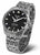 Reloj automático para hombre con esfera negra y correa de acero inoxidable, bisel negro