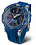 Reloj de buceo para hombre con esfera azul y correa de silicona azul, caja de acero inoxidable