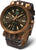 Reloj de hombre con caja color bronce, esfera marrón y correa de cuero