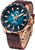 Reloj Vostok Europe para hombre con caja en oro rosa, esfera azul y correa de cuero marrón