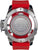 Parte trasera de un reloj de hombre con anillo rojo, ventana de visualización y grabado 'MARS'
