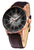 Reloj de hombre con caja en tono oro rosa, esfera negra y correa de piel