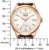 Reloj de hombre con esfera blanca, índices marrones y correa de cuero