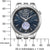 Reloj de hombre con esfera azul y vista open-heart, caja y brazalete de acero inoxidable