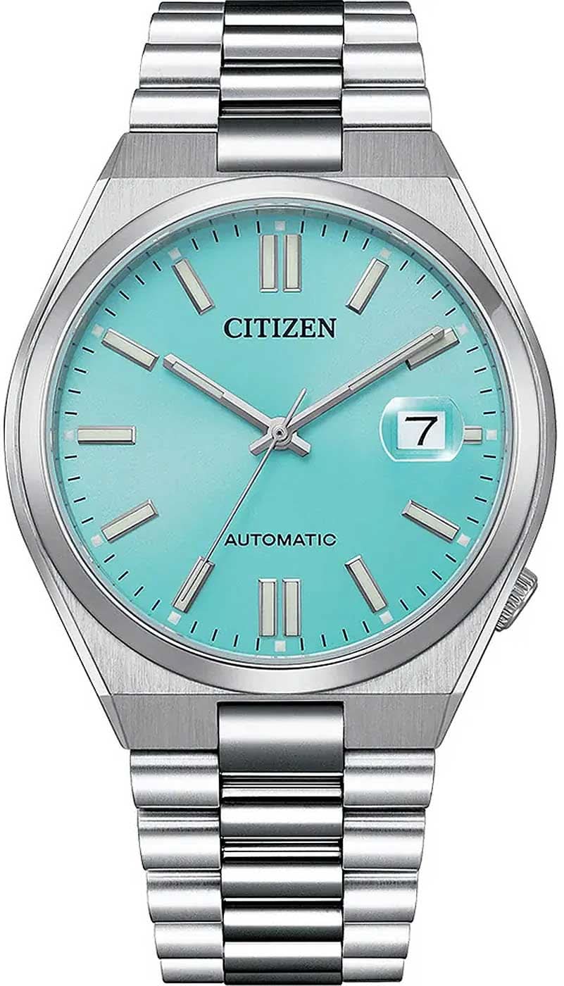 Citizen Tsuyosa Reloj para hombre: esfera turquesa, pulsera de acero inoxidable