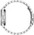 Reloj de hombre con caja de acero inoxidable plateada y correa de eslabones de acero plateada, vista lateral