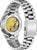 Pulsera de hombre con movimiento visible en la parte posterior, correa de acero inoxidable