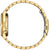 Pulsera de hombre con correa de eslabones dorados y corona y pulsadores laterales