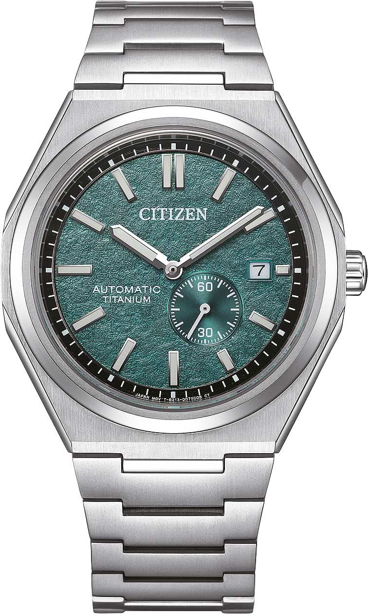 Reloj Citizen para hombre con esfera verde, movimiento automático y correa de titanio