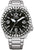 Pulsera de reloj Citizen con esfera negra y brazalete de acero inoxidable plateado