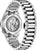 Reloj de hombre con vista abierta a la maquinaria, pulsera de acero inoxidable plateado