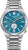Reloj de hombre con esfera azul, correa de acero inoxidable plateado y manecillas analógicas