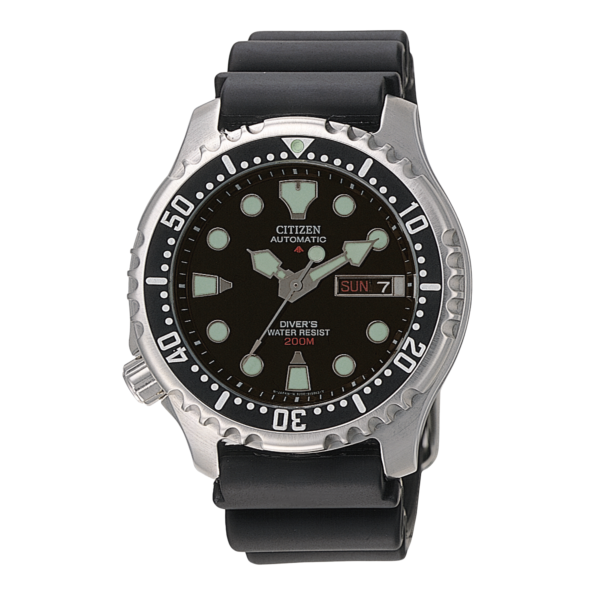 Reloj de hombre con esfera verde oscuro y bisel negro, correa de cuero negra