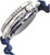 Pulsera de hombre con caja redonda de acero inoxidable plateado y correa azul, vista lateral