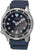 Reloj de buceo para hombre: esfera azul oscuro, índices luminosos verdes, correa azul