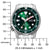 Reloj de hombre con esfera verde y escala en milímetros, con fecha