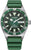 Pulsera de hombre con esfera verde, bisel de acero y correa de silicona verde