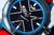 Reloj de pulsera para hombre: esfera azul con aspecto de estrella, índices grandes