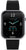 Smartwatch con esfera negra, bisel plateado y correa de silicona negra