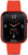 Reloj inteligente unisex con correa de silicona roja y pantalla cuadrada con hora