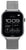 Reloj inteligente unisex con correa de malla plateada y pantalla AMOLED negra