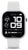 Smartwatch con pantalla negra y correa de silicona blanca, corona lateral