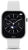 Reloj inteligente unisex con pantalla negra y correa de silicona blanca, bisel de pedrería