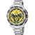 Festina Reloj cronógrafo para hombre con correa de acero inoxidable, esfera amarilla y subesferas de cronógrafo