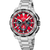 Reloj cronógrafo Festina para hombre con correa de acero inoxidable plateada y esfera roja