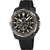 Reloj cronógrafo para hombre con correa de caucho negra y esfera plateada