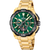 Reloj cronógrafo Festina para hombre con esfera verde y correa de acero inoxidable en tono dorado