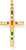 Colgante de cruz de oro chapado con piedras de colores rectangulares en forma de cruz