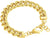 Pulsera de eslabones cubanos en tono dorado con cierre de mosquetón y detalles redondos