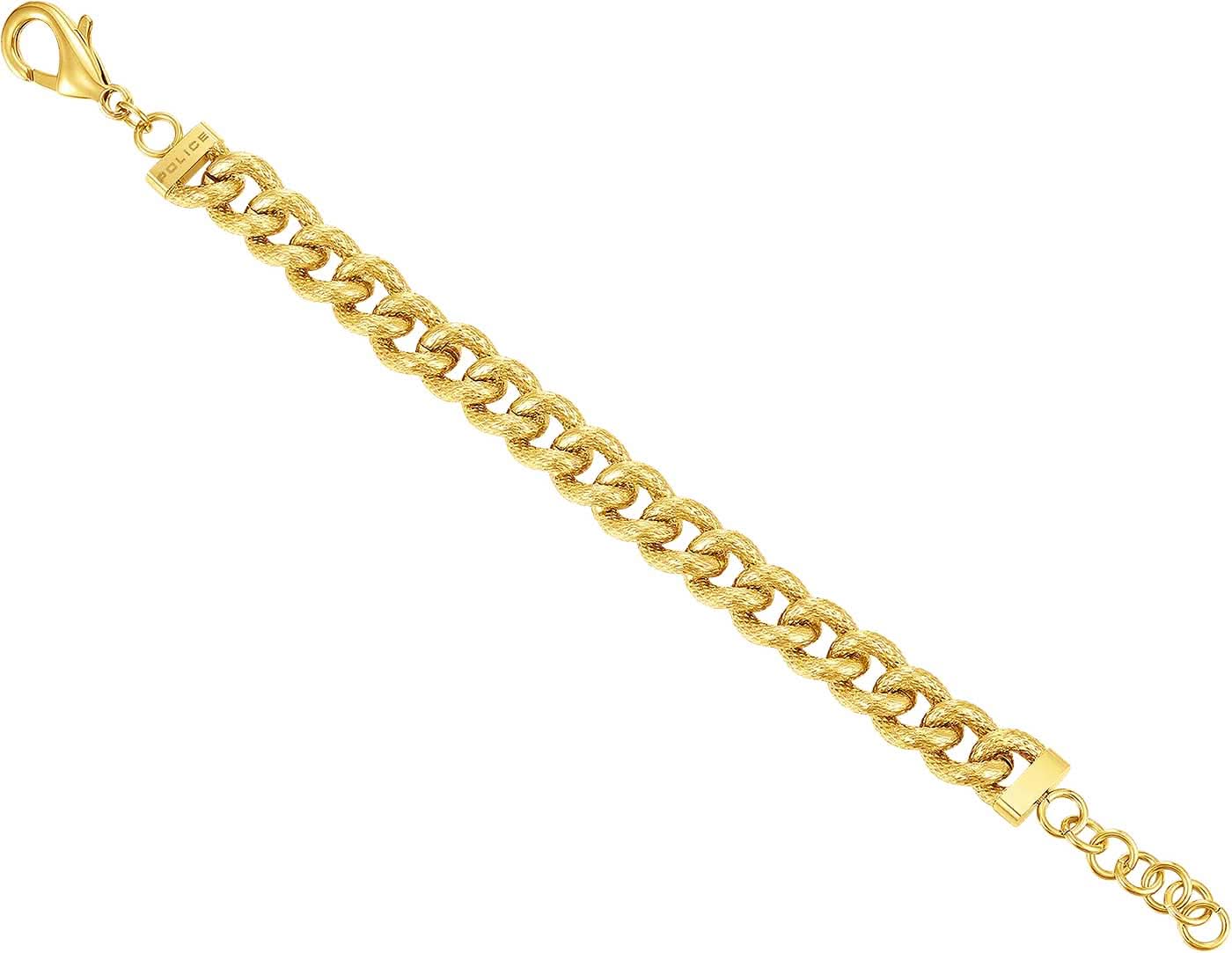 Pulsera de cadena de eslabones de oro con acabado mate, detalle de cadena