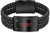 VALORIOUS Pulsera de cuero negra: cuero trenzado con cierre negro y logo rojo.