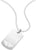 Collar con cadena de perlas y colgante rectangular grande con logo, plateado