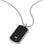"Collar con cadena de plata y colgante rectangular de carbono negro con patrón, Police"