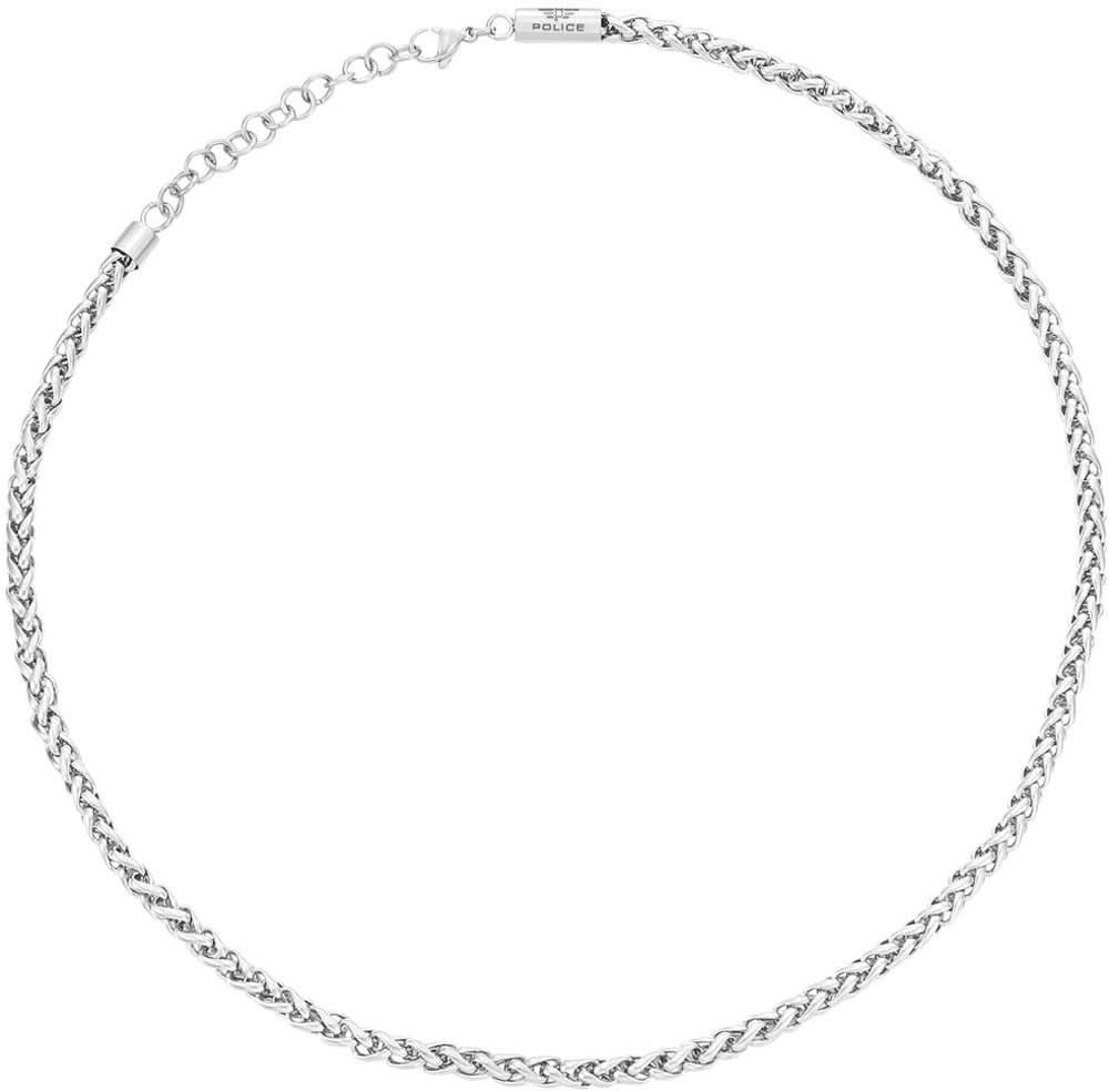 Pulsera de eslabones plateada con estructura de cadena y colgante POLICE